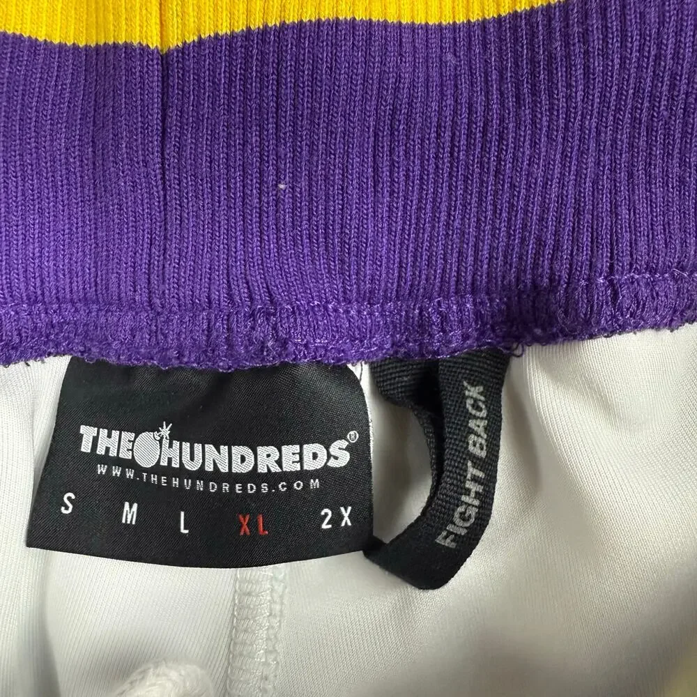 The Hundreds Basketball Shorts Size XL Purple Yellow Lakers Colorway Streetwear